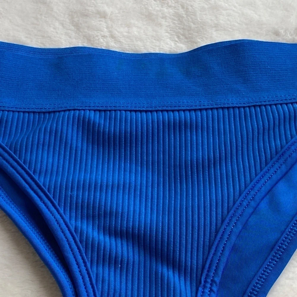 New! Frankie's Bikinis Cole Cheeky Ribbed Bikini Bottom 14731